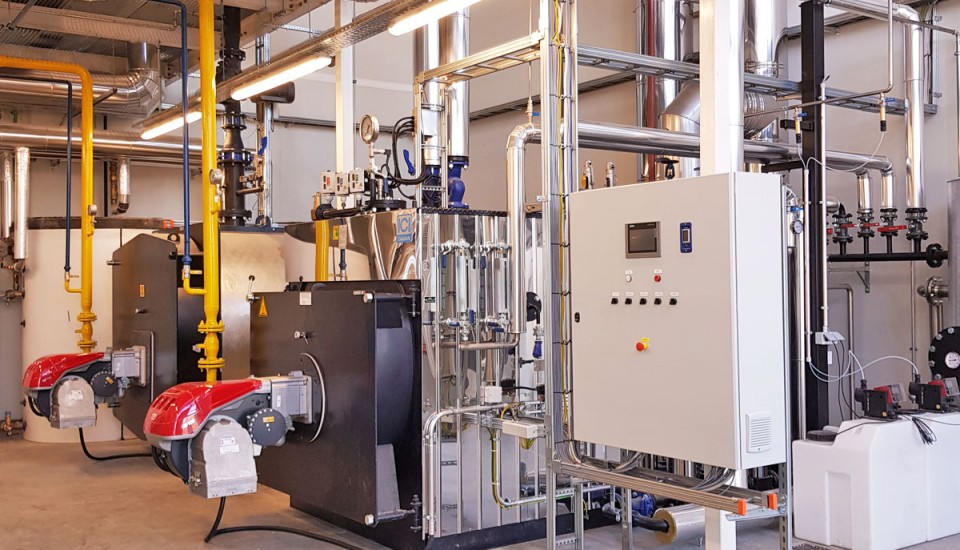 Katlu mājas - tvaika katlu māja 2,0t/h, ūdenssildāmais katls 2,0mW, tvaika apgāde, tehnoloģijas montāža